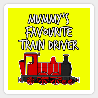 Mummy's Favourite Train Driver Kids Steam Engine (Red) Magnet